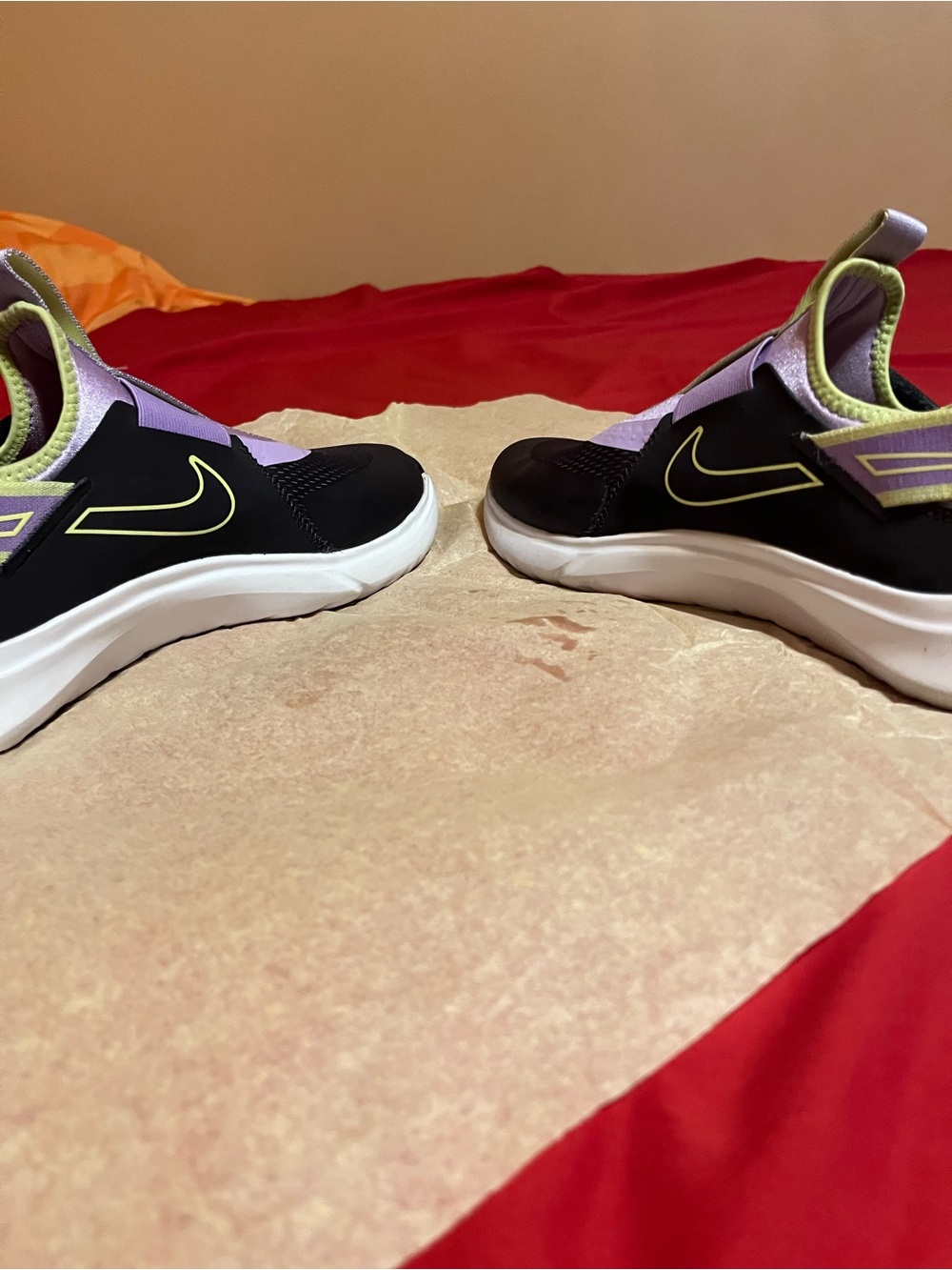 Nike Flexible Slip-On Sneakers in Black, Lavender & Yellow - Picture 5 of 7